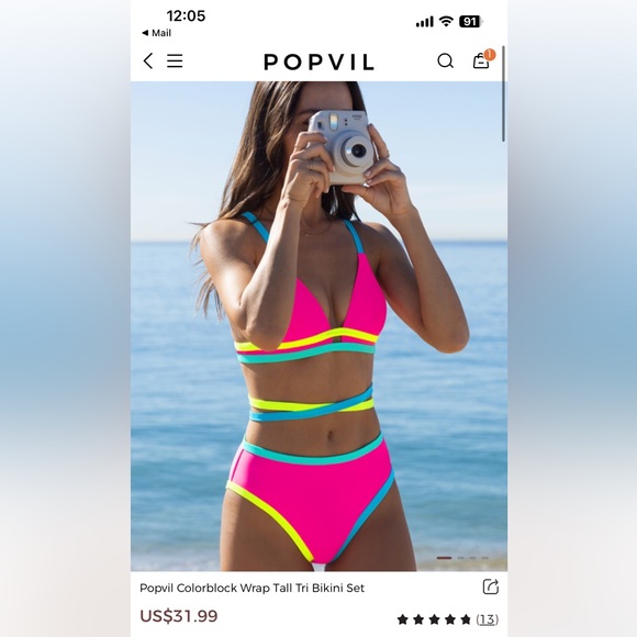 NWT Popvil Bikini. Size M, fits true to size, quality material. - Picture 1 of 1